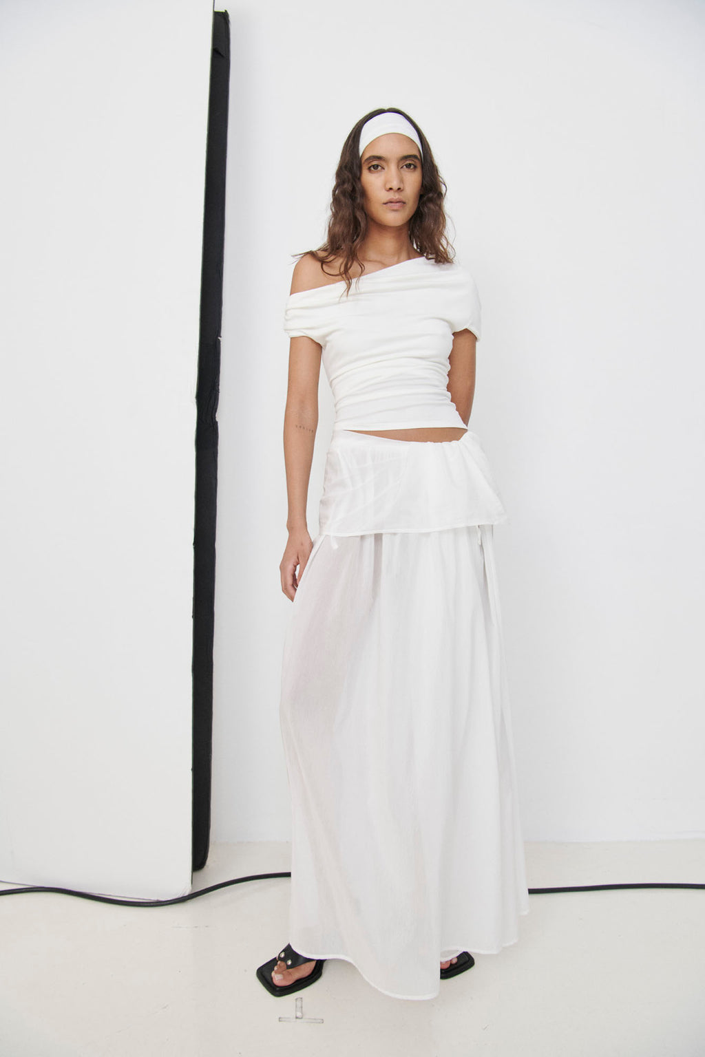 Elemental Silk Voile Skirt | White