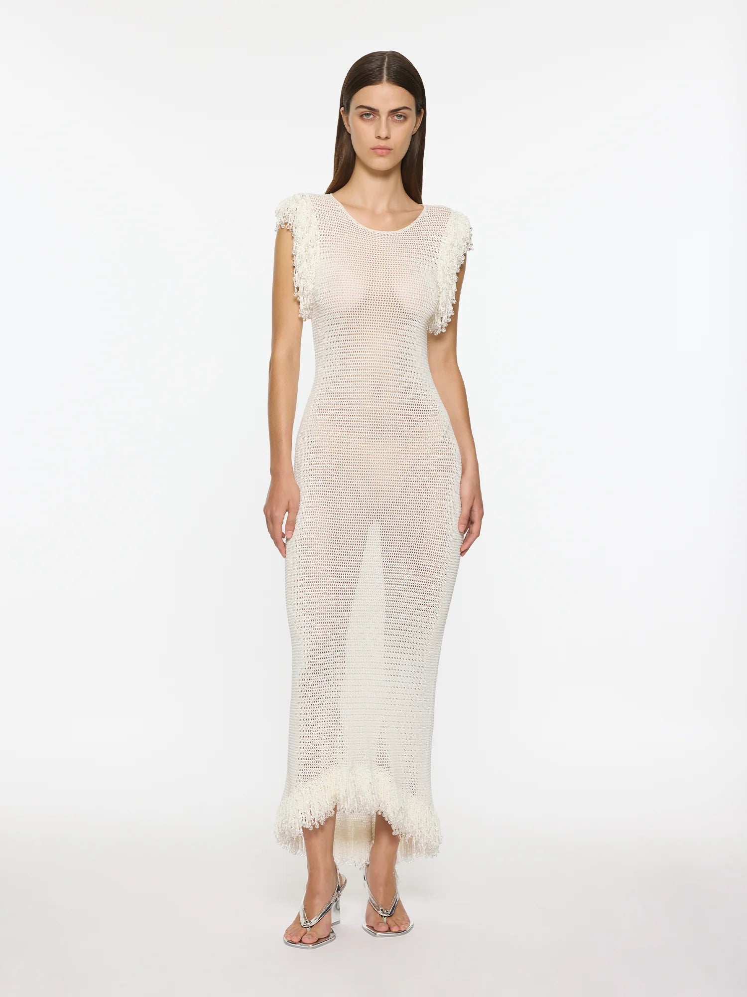 Fringe Dress | White