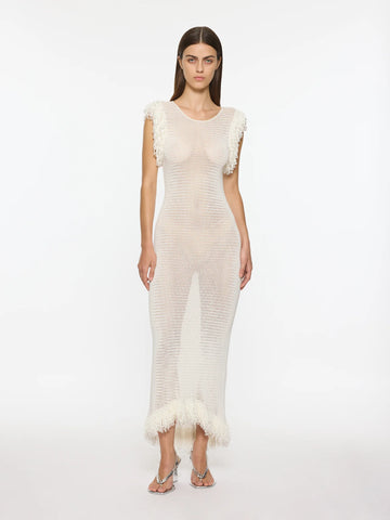 Fringe Dress | White