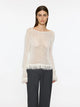 Fringe Long Sleeve Top | White