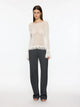 Fringe Long Sleeve Top | White