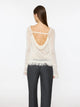 Fringe Long Sleeve Top | White