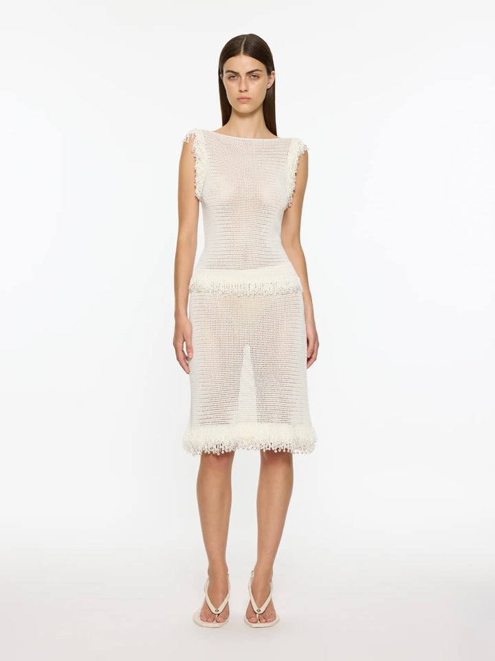 Fringe Skirt | White