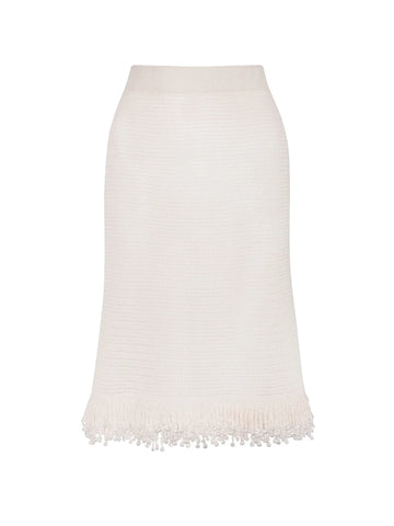 Fringe Skirt | White