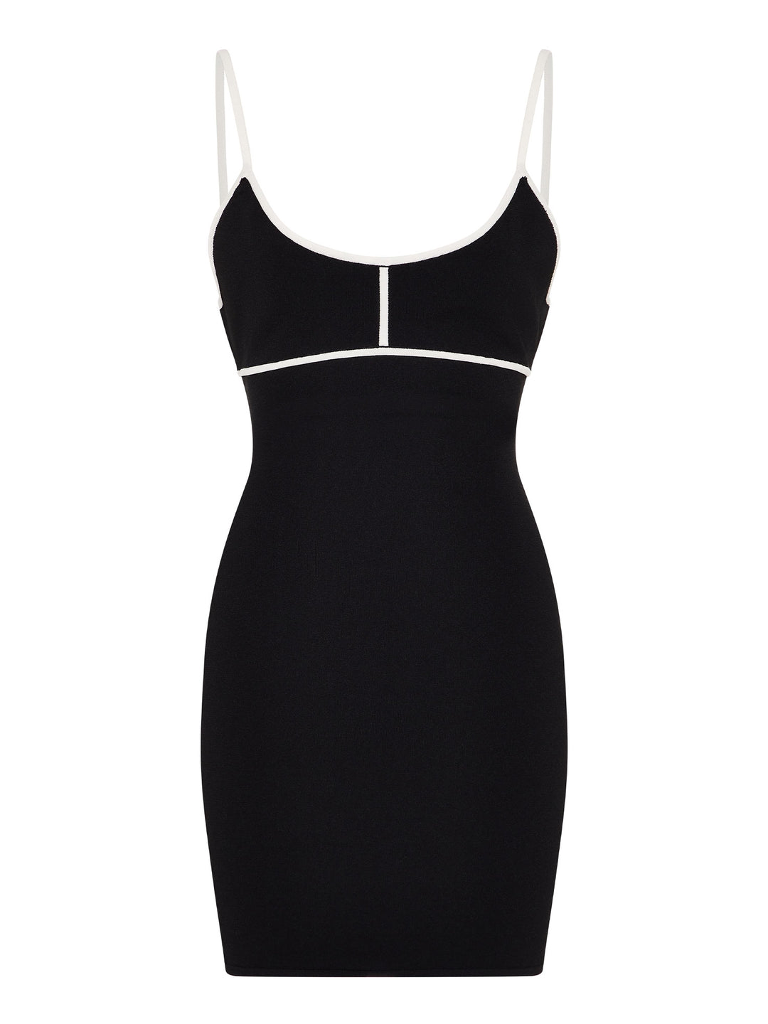 Elemental Colour Contrast Mini Dress | Black/Ecru