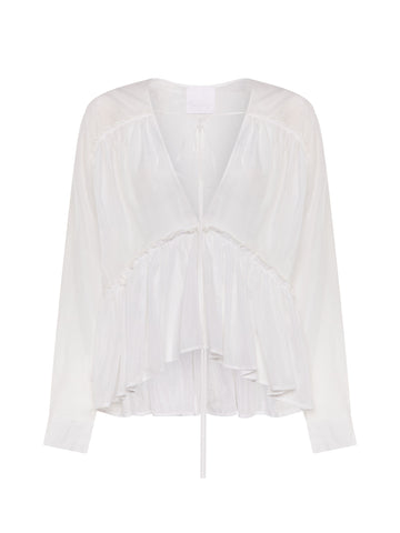 Elemental Silk Voile Top | White