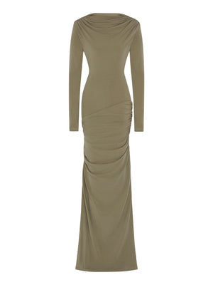 07 Draped Dress | Khaki | Paris Georgia Official Store