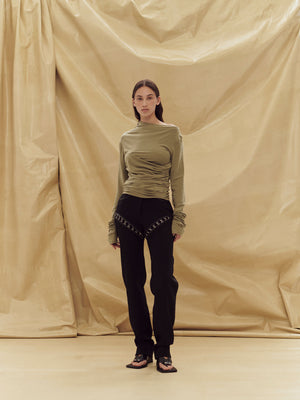 07 DRAPED TOP | KHAKI