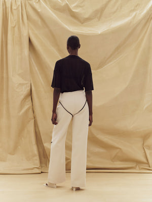 07 RODEO TROUSER | CREAM WITH BLACK