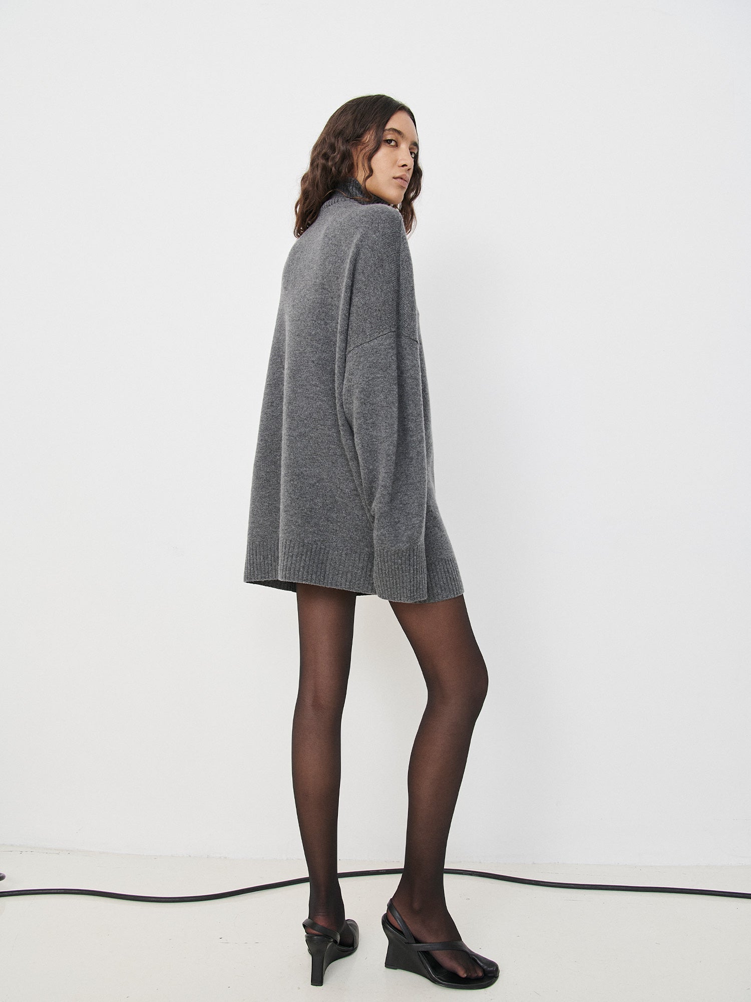 Elemental Oversized Zip Sweater | Charcoal