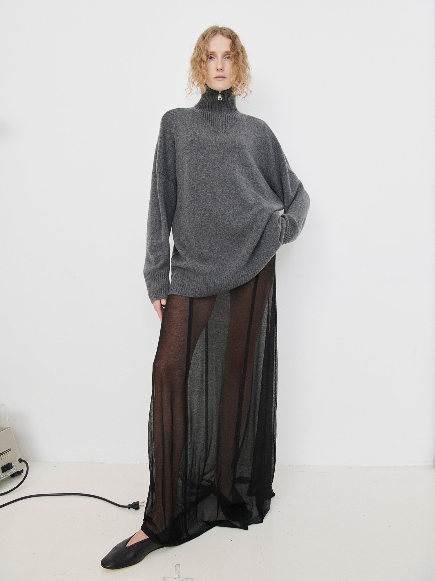 Elemental Oversized Zip Sweater | Charcoal