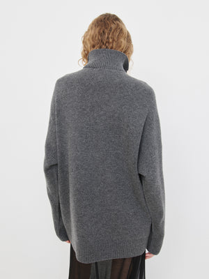 Elemental Oversized Zip Sweater | Charcoal
