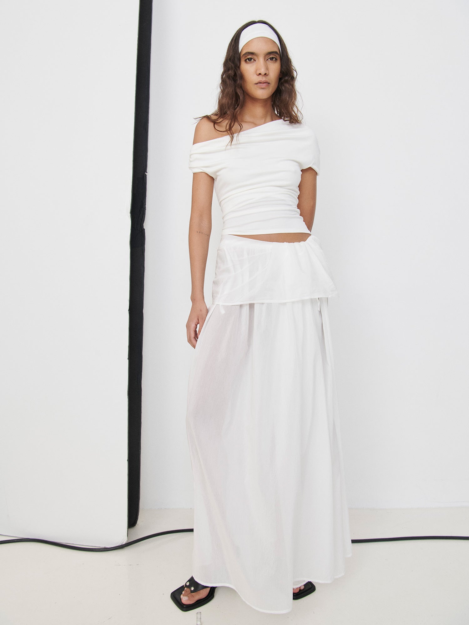 Elemental Silk Voile Skirt | White