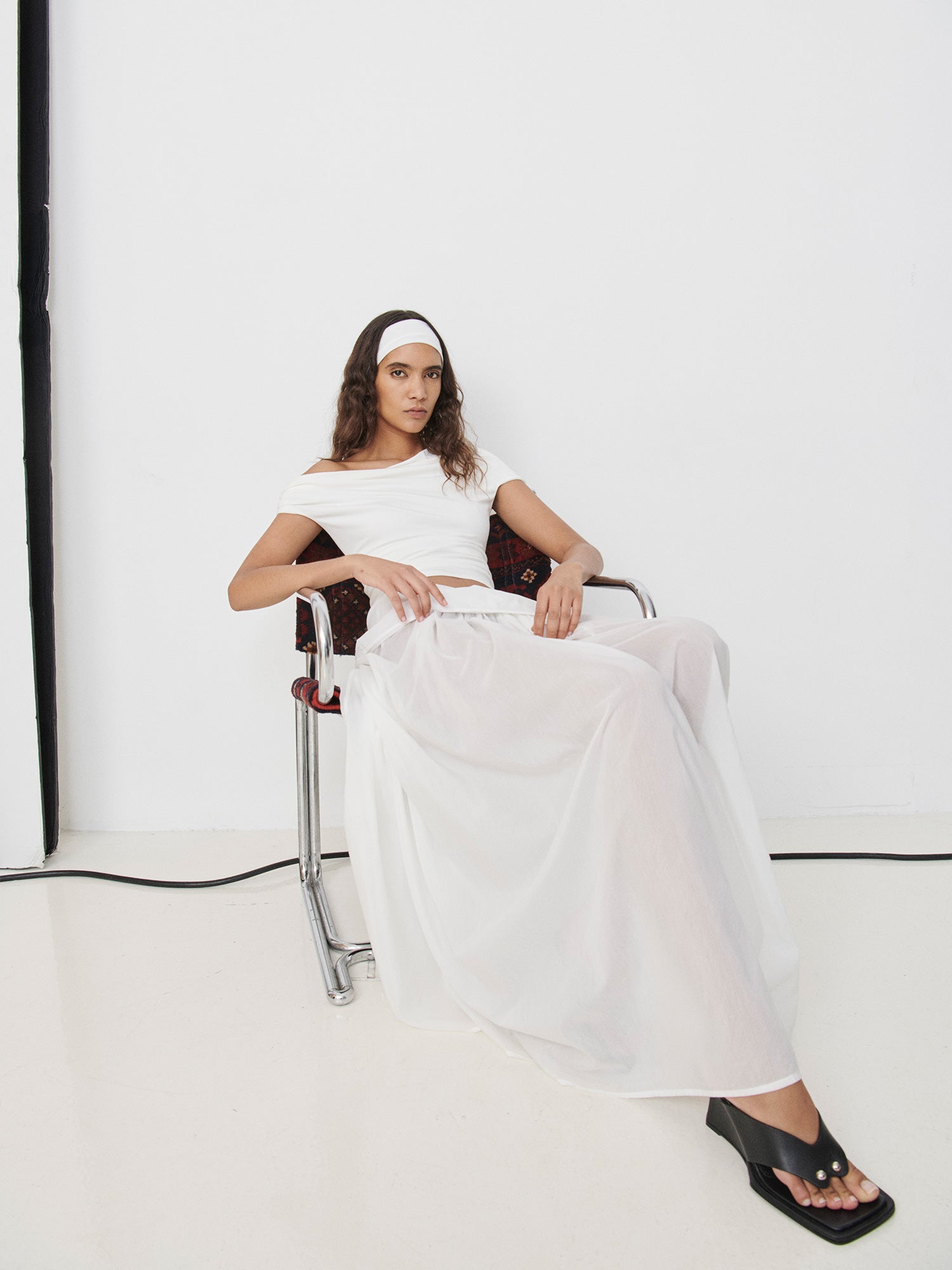 Elemental Silk Voile Skirt | White