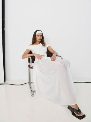 Elemental Silk Voile Skirt | White