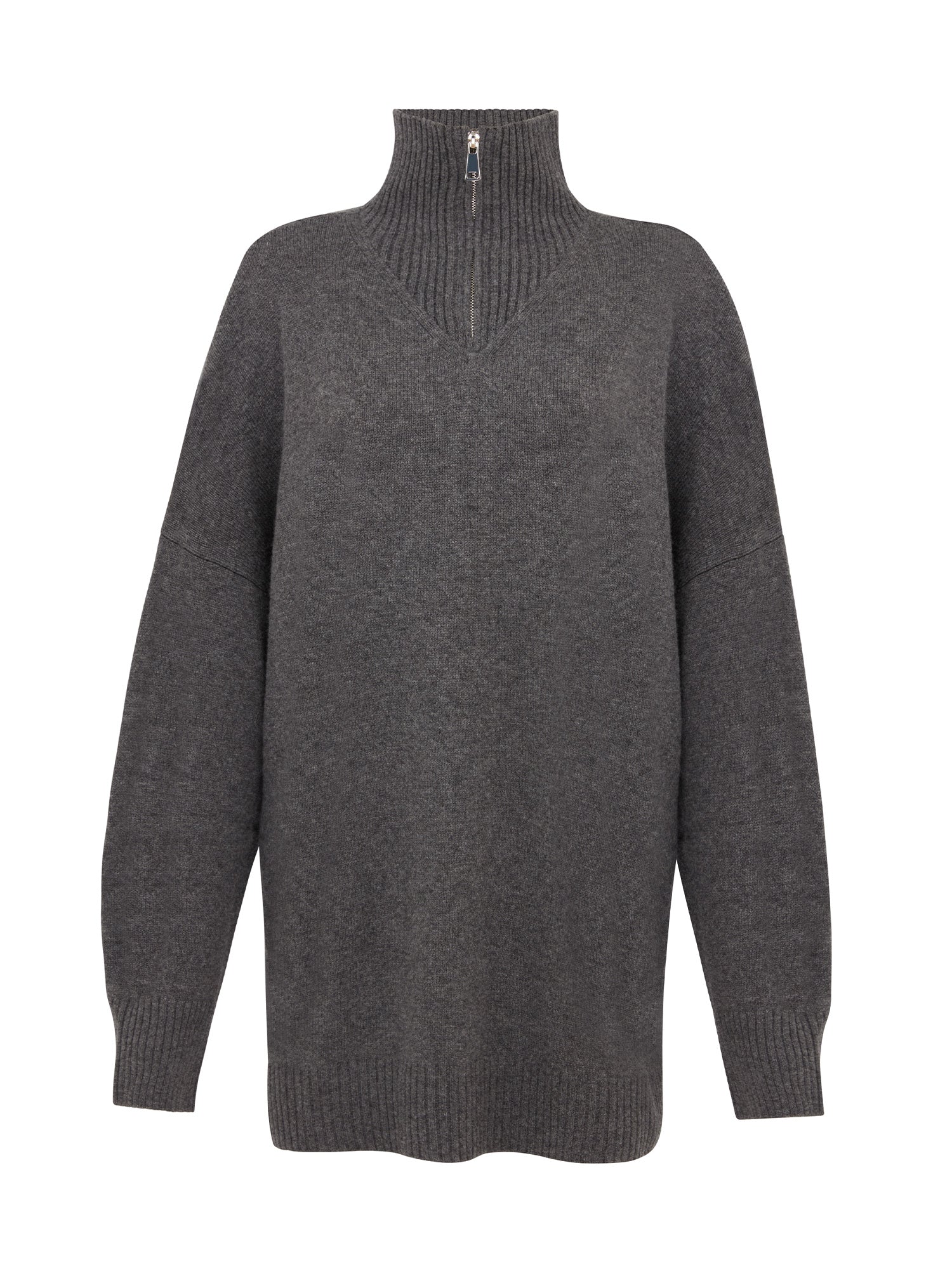 Elemental Oversized Zip Sweater | Charcoal