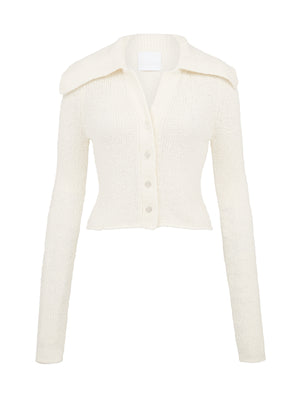 Elemental Collared Cardigan | White