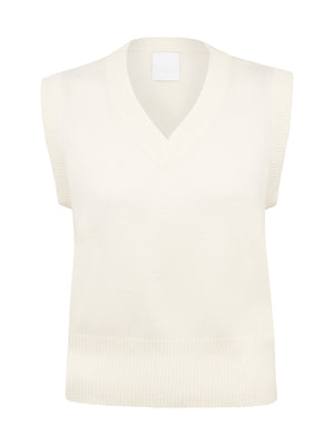 Elemental Merino Cashmere Vest | Bone