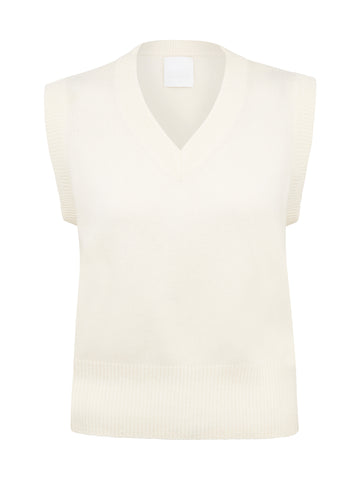 Elemental Merino Cashmere Vest | Bone