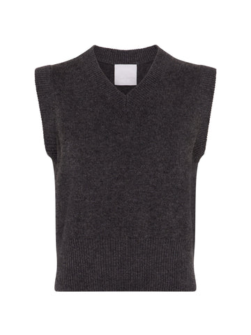 Elemental Merino Cashmere Vest | Charcoal