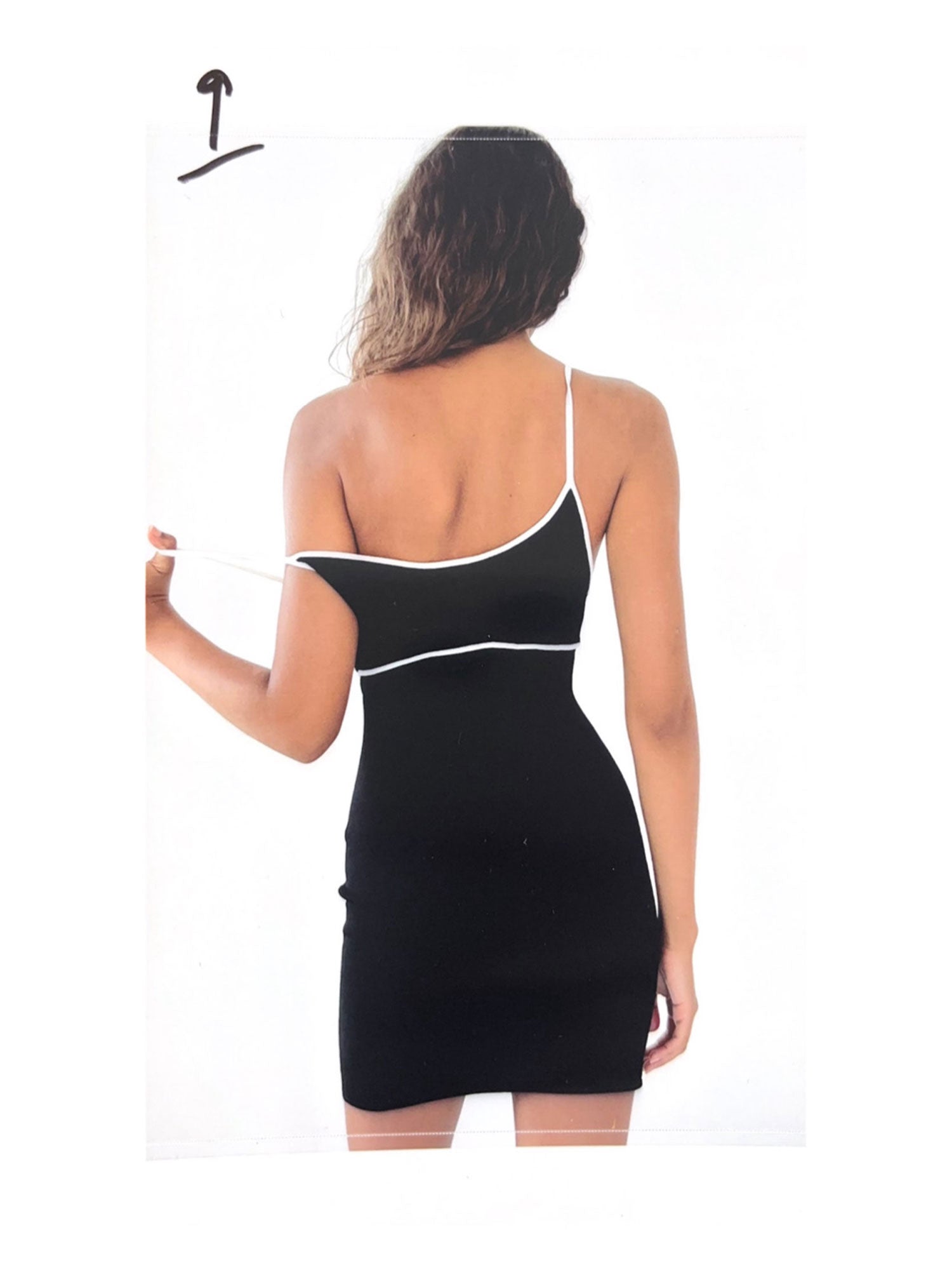 Elemental Colour Contrast Mini Dress | Black/Ecru