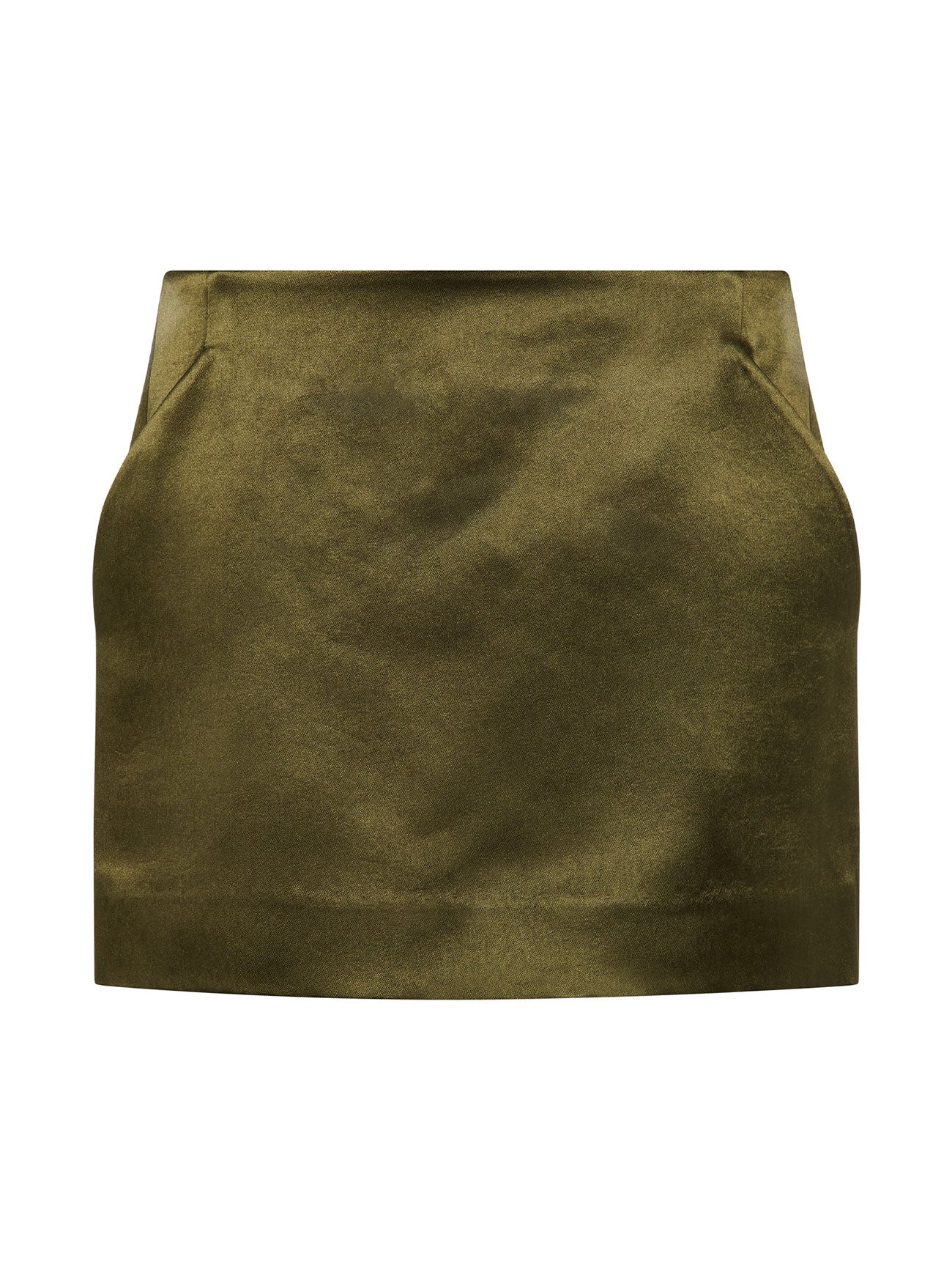 Olive 09 Cass Mini Skirt on a white background