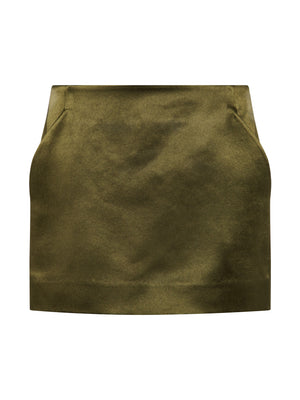 Olive 09 Cass Mini Skirt on a white background