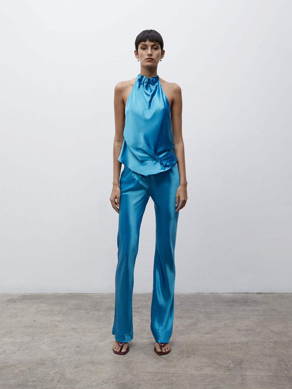 09 Sleek Belted Pant | Bold Blue