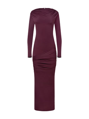 Draped Jersey Dress | Oxblood