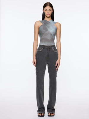 Arabella Bodysuit | Blue/Brown