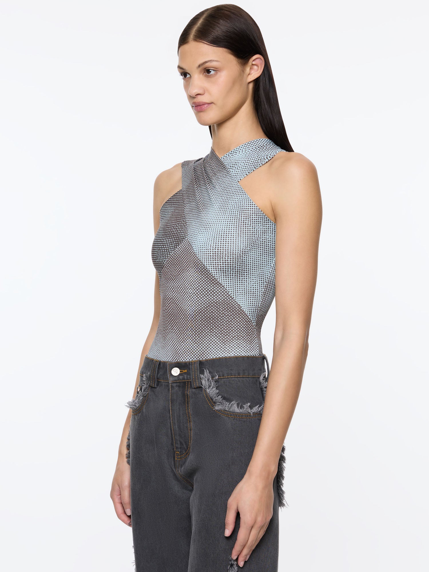 Arabella Bodysuit | Blue/Brown