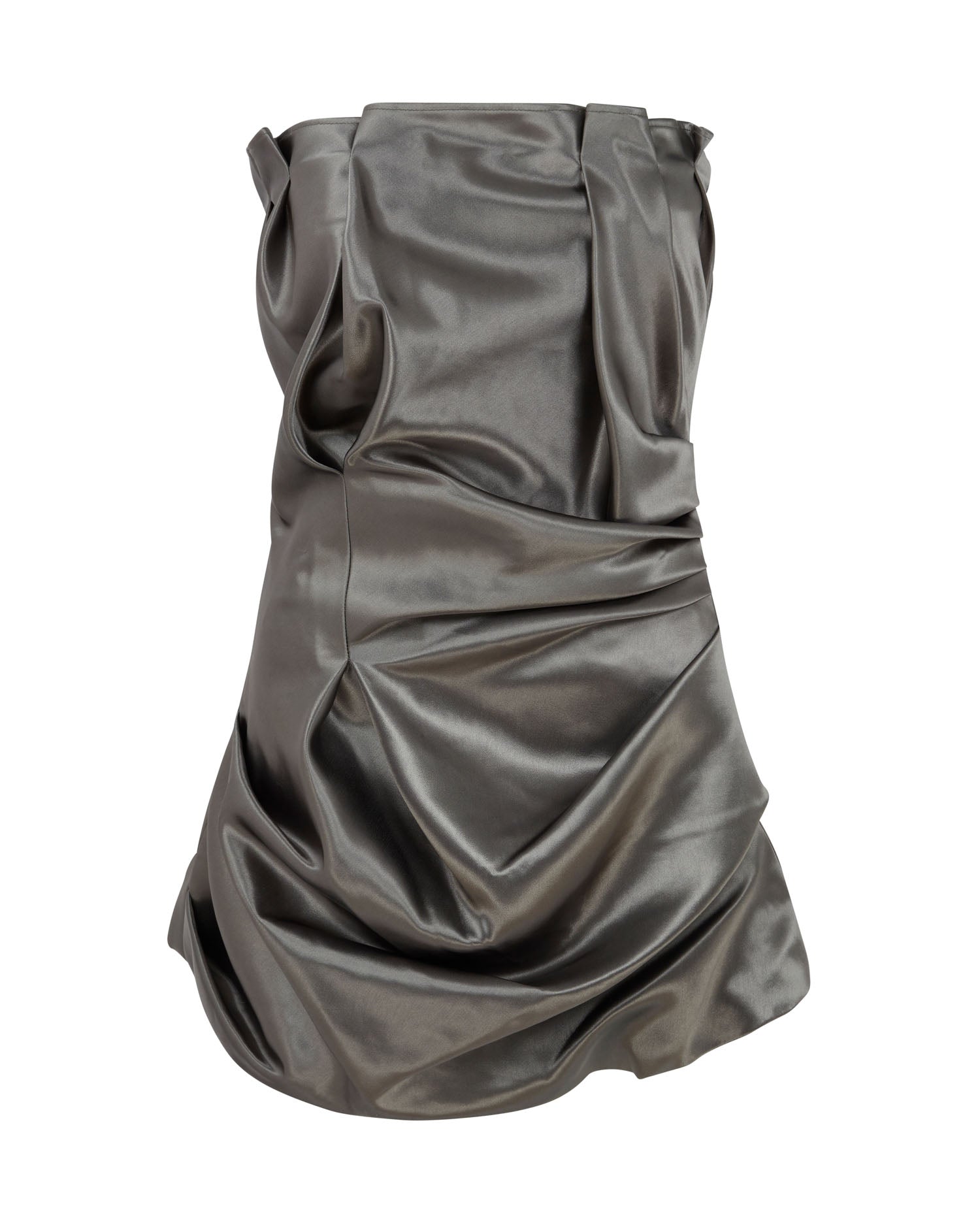 Scrunch Effect Mini Dress | Gunmetal
