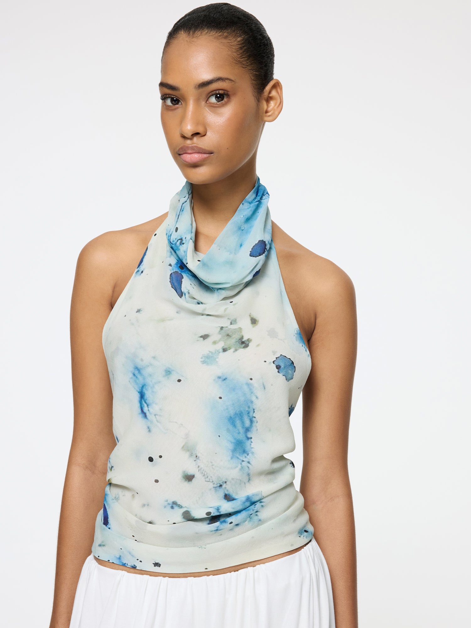 Back Wrap Top | Ocean Veil Print