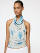 Back Wrap Top | Ocean Veil Print