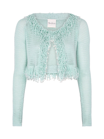 Fringe Cardigan | Celeste Blue