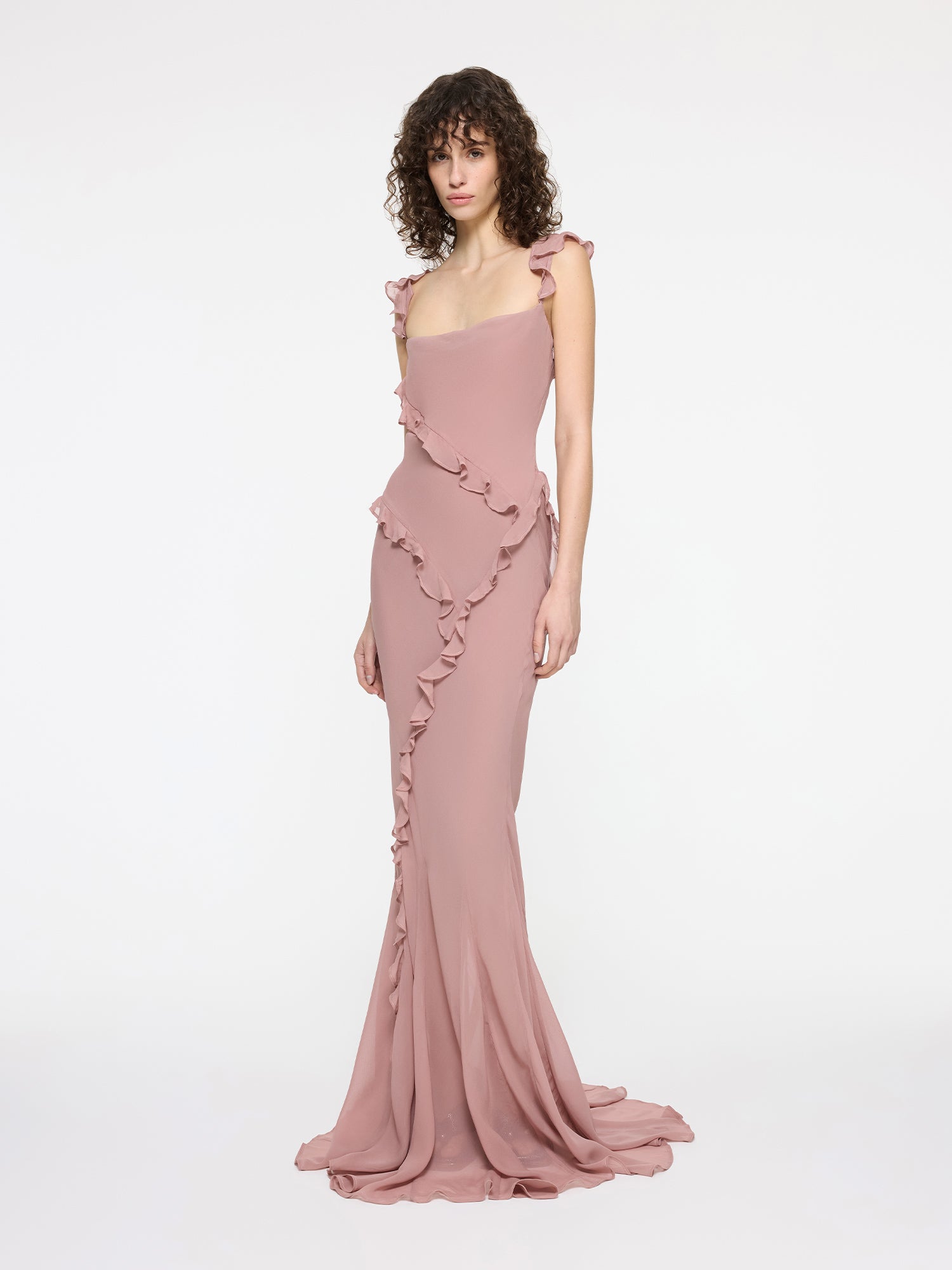 Romantic Ruffle Dress | Dusty Pink