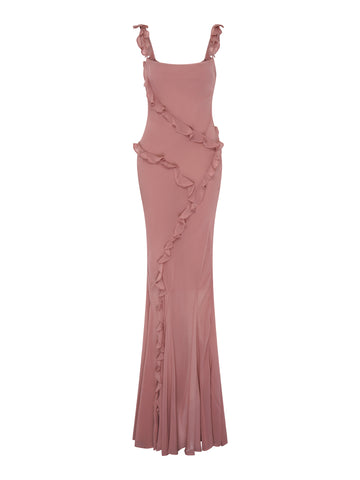 Romantic Ruffle Dress | Dusty Pink