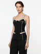 Python Piped Bodice | Black and Silver Snakeskin