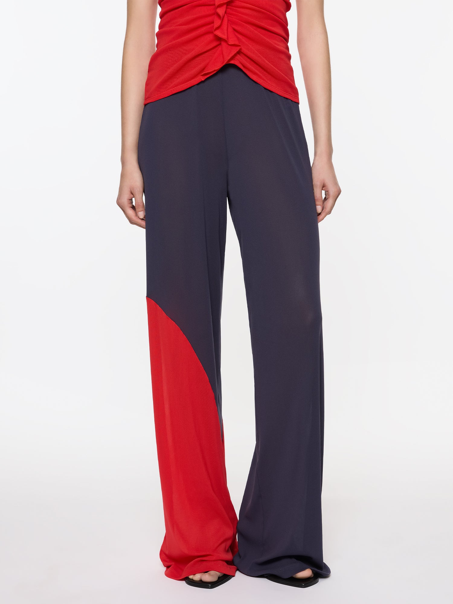Two Tone Pants | Red/Navy