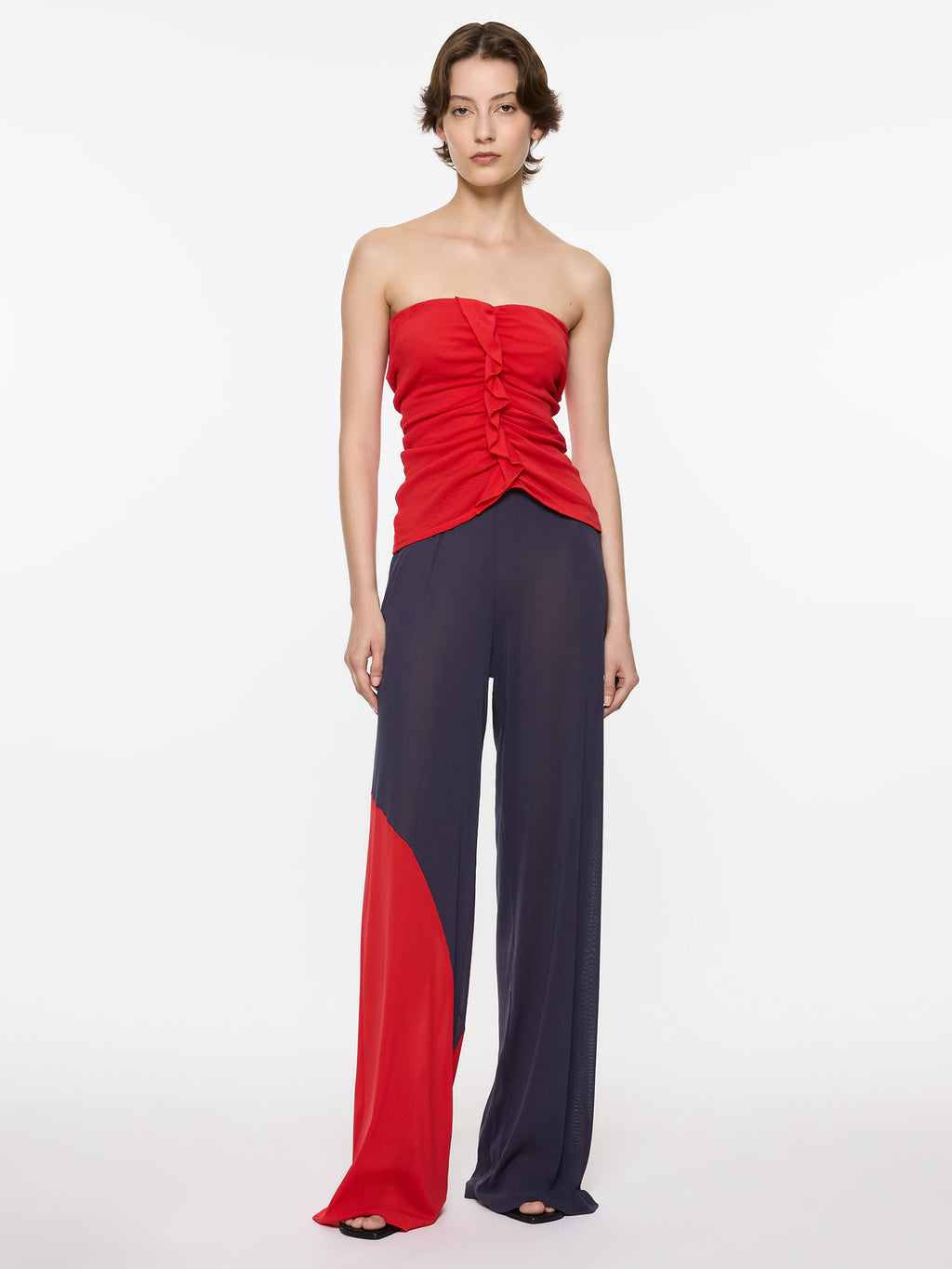 Two Tone Pants | Red/Navy