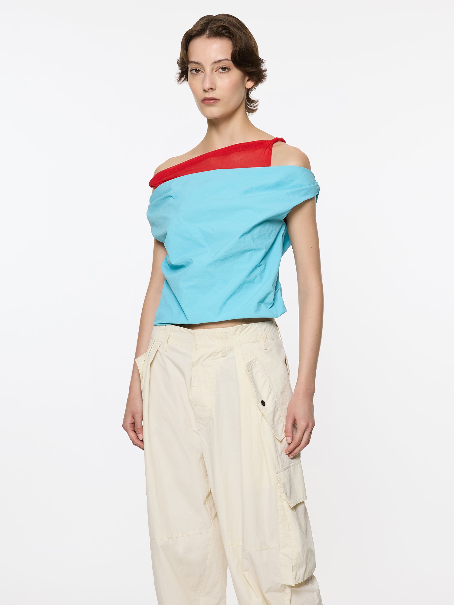 Atlas Top | Turquoise and Red