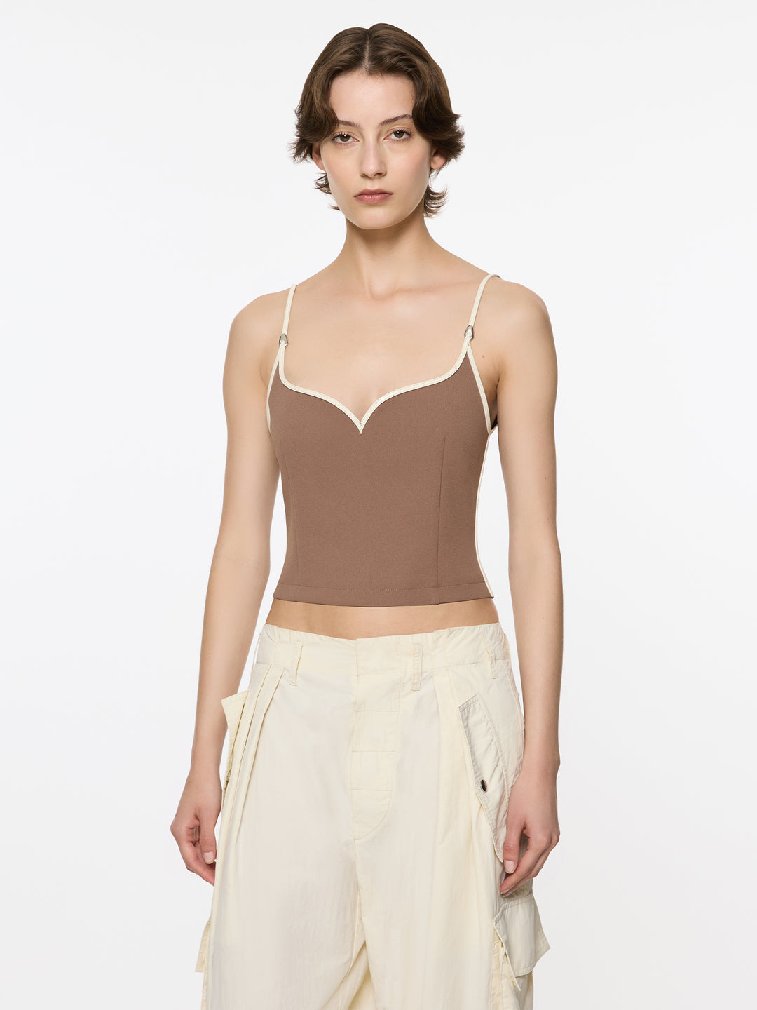 Heart Singlet With Pebble | Coffee and Cream