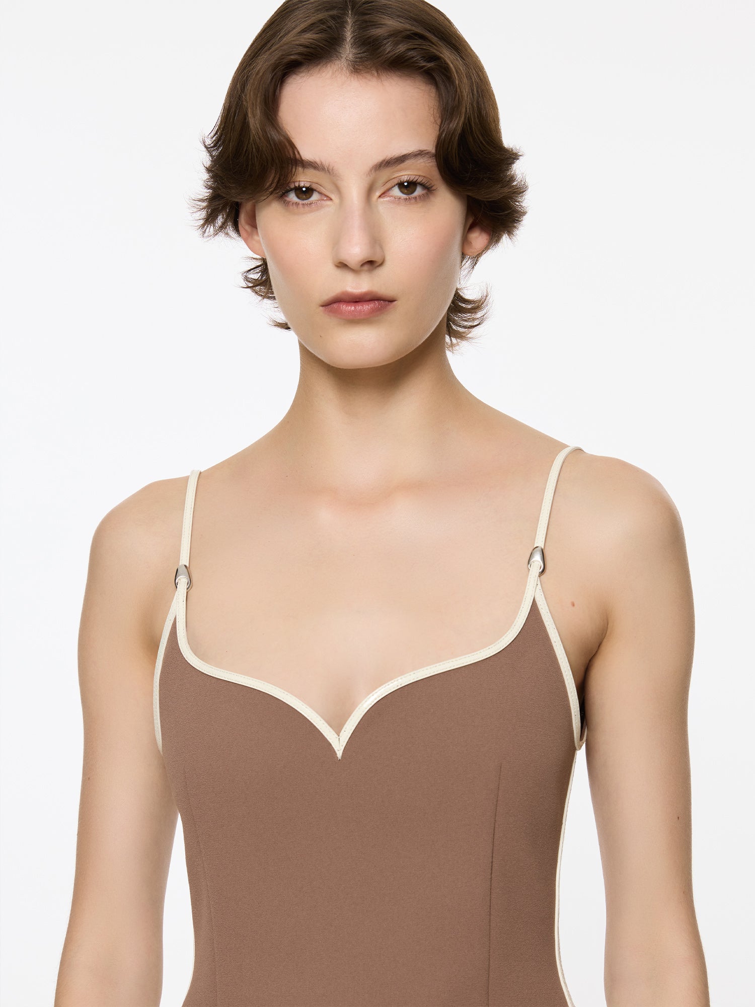 Heart Singlet With Pebble | Coffee and Cream