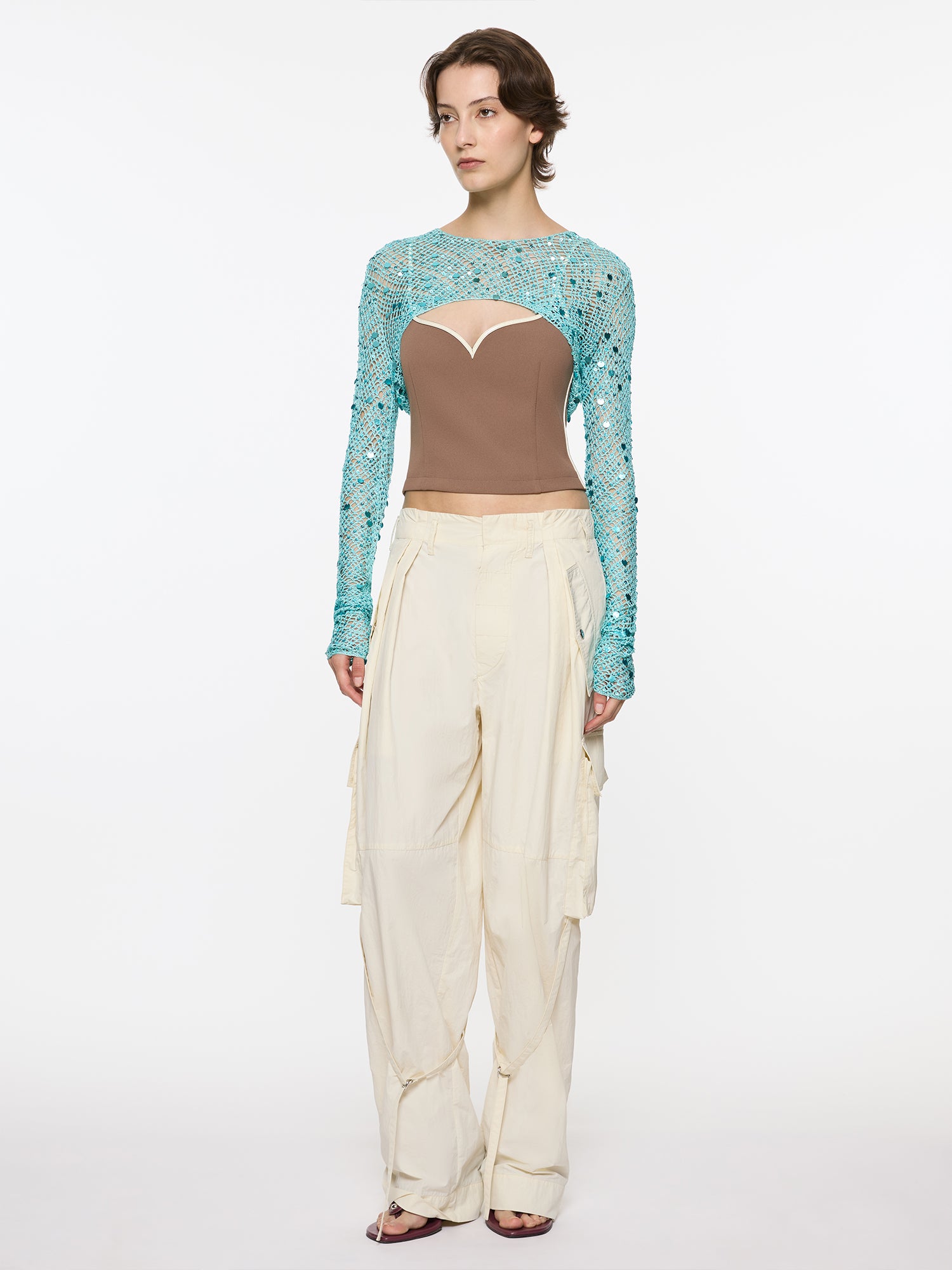 Heart Singlet With Pebble | Coffee and Cream