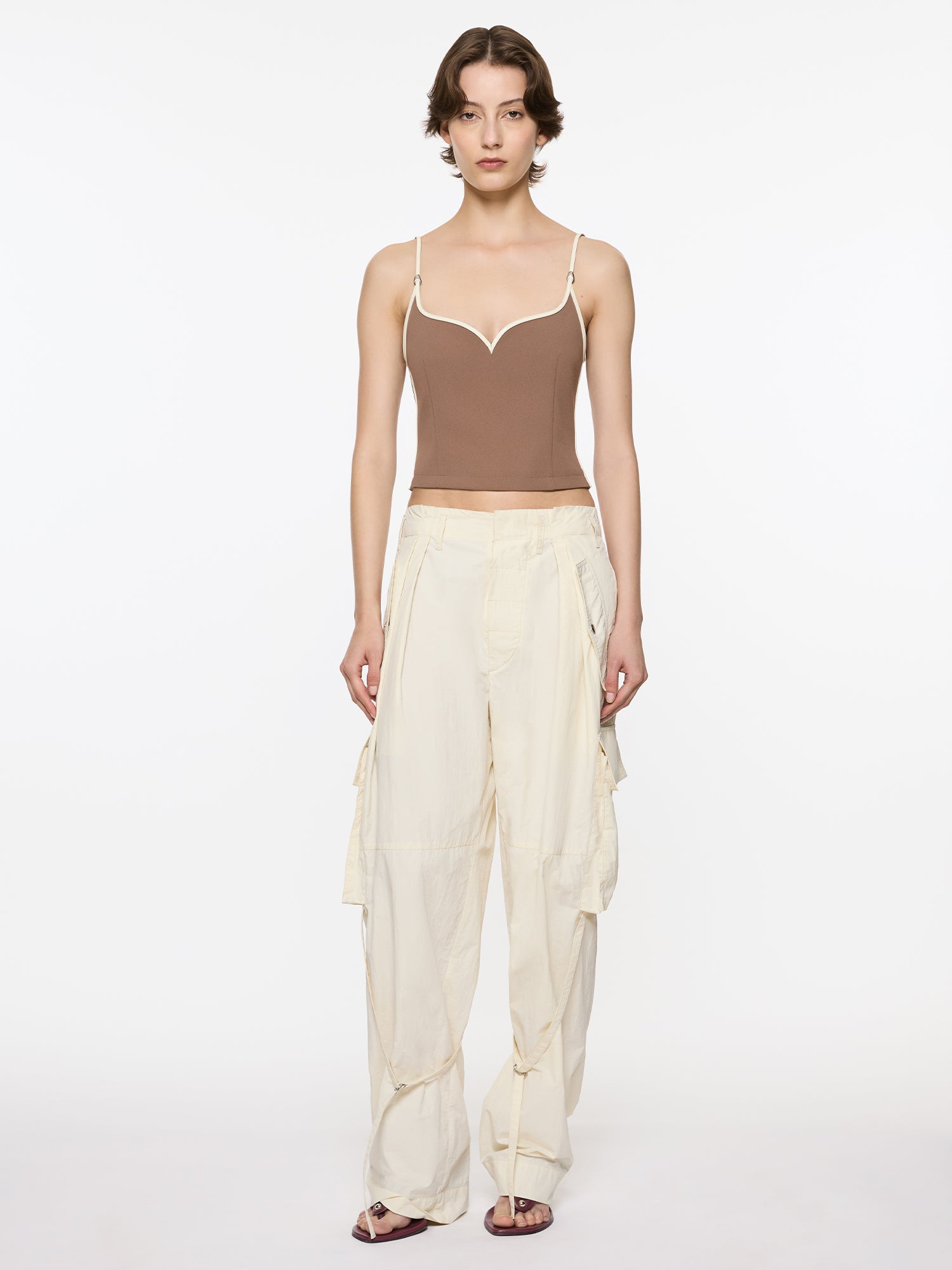 Heart Singlet With Pebble | Coffee and Cream