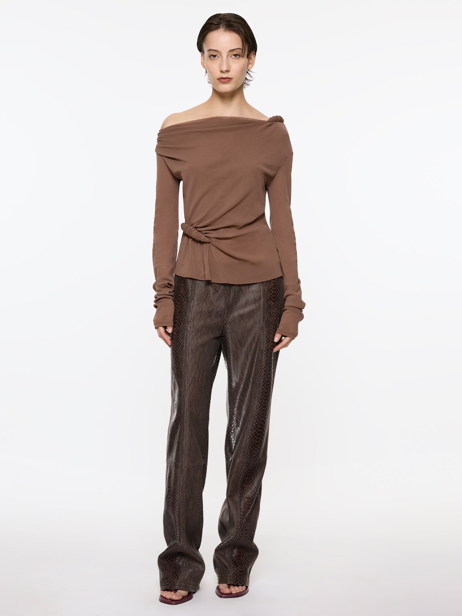 Long Sleeve Croissant Top | Coffee