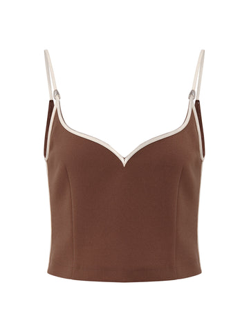 Heart Singlet With Pebble | Coffee and Cream