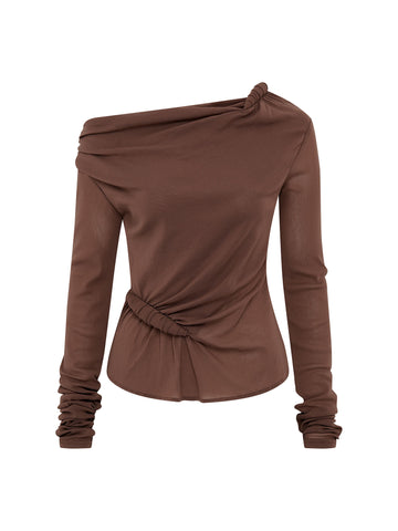 Long Sleeve Croissant Top | Coffee