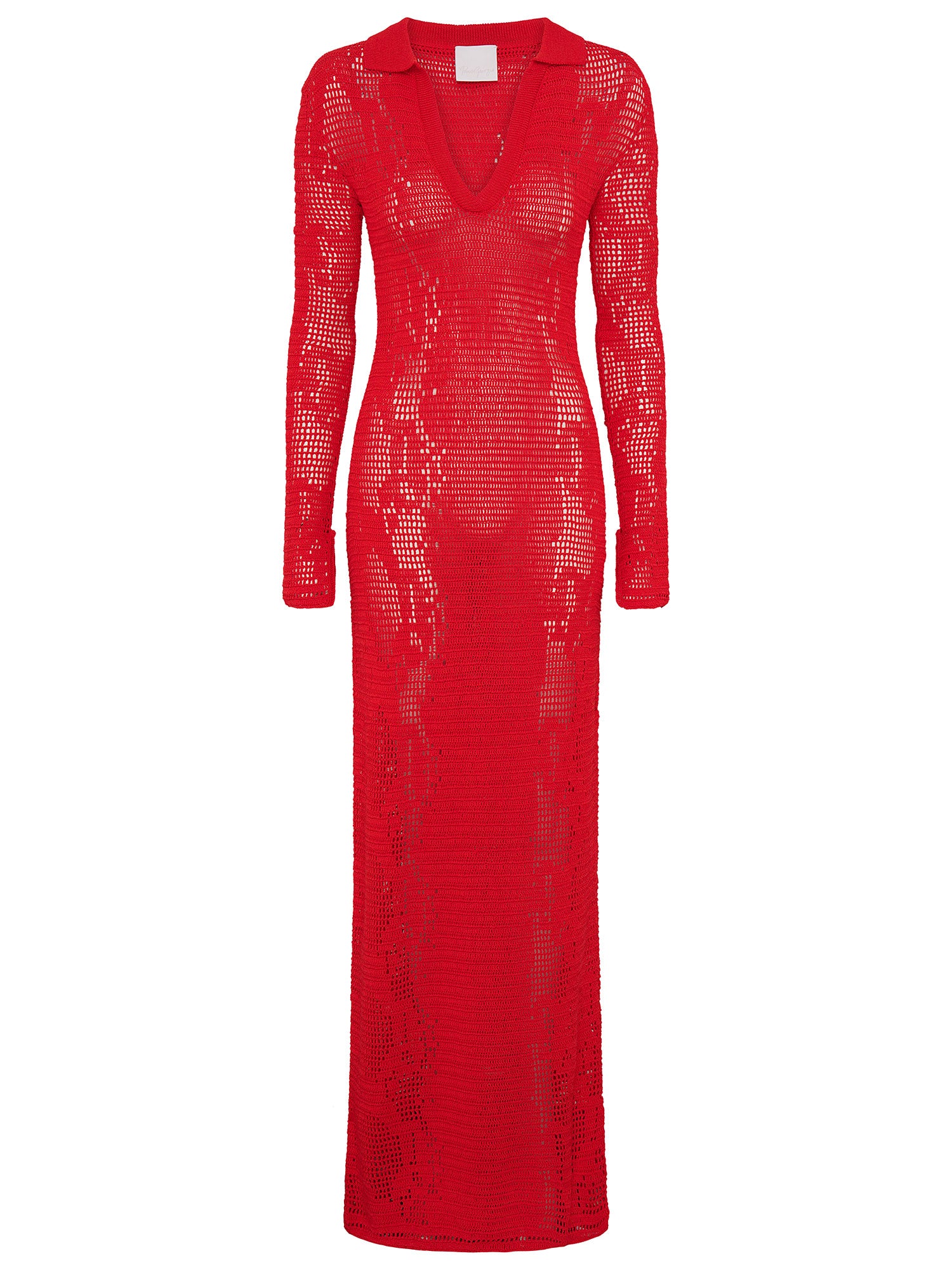 Snakeskin Crochet Dress | Red