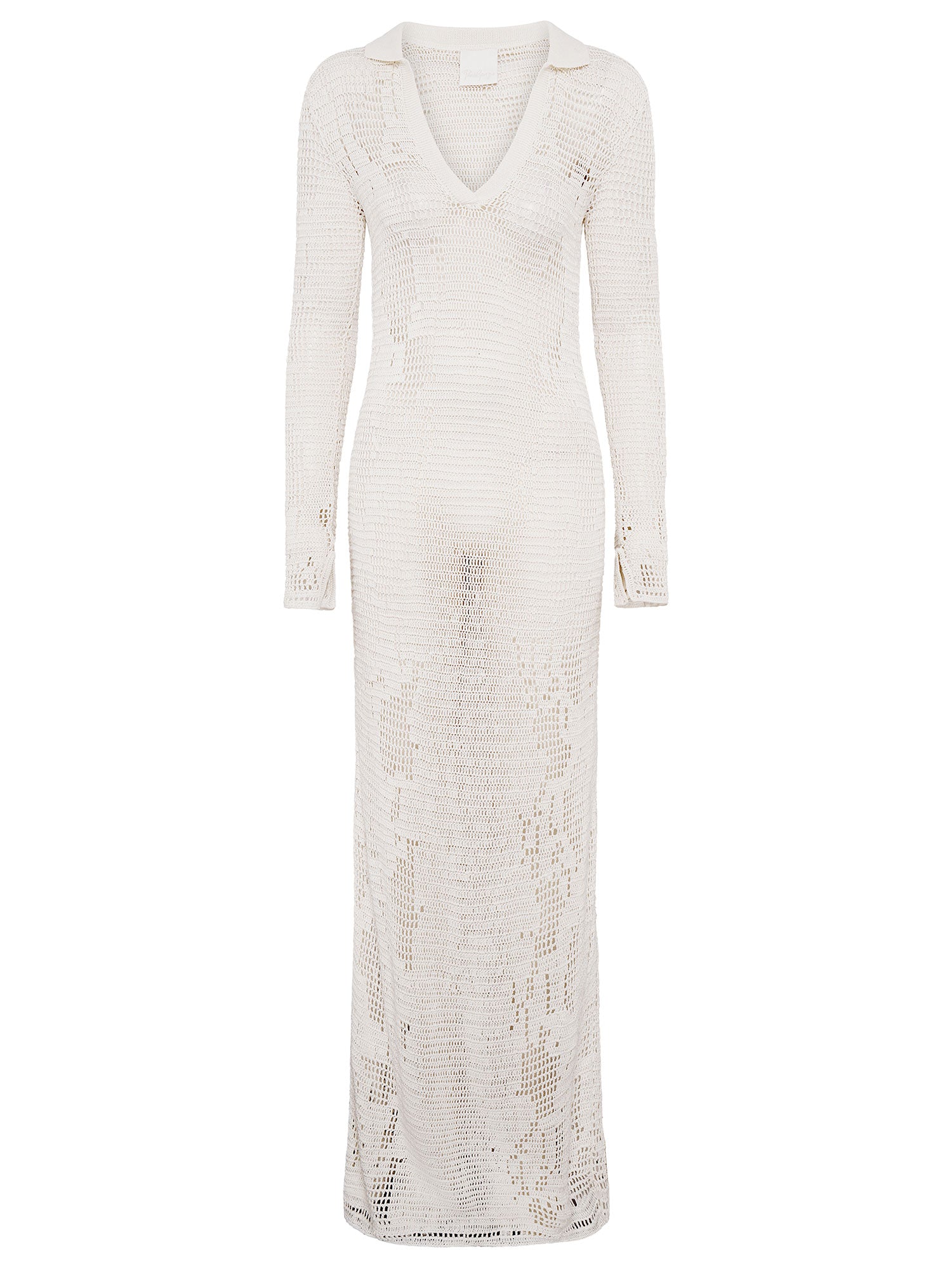 Snakeskin Crochet Dress | White